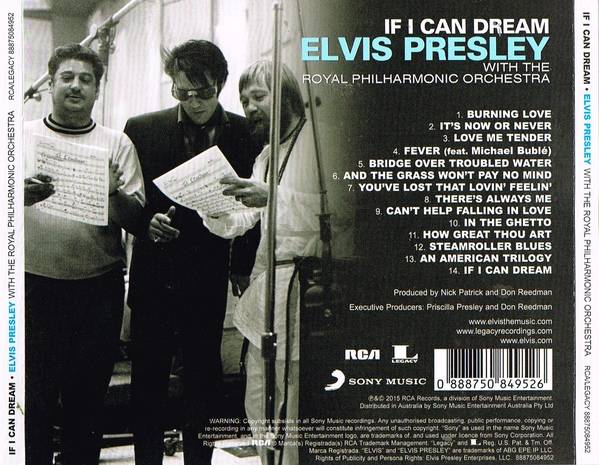 Elvis Presley If I Can Dream With The Royal Philharmonic Orchestra : Back